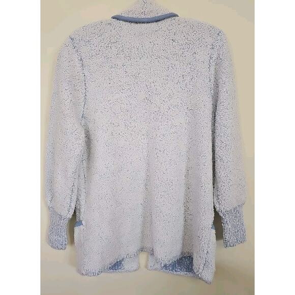 Vintage Sideffects Womens Cardigan Sweater Boucle Nuuby Open Front Blue Size S - Picture 5 of 7